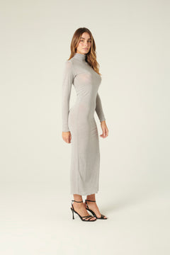 Abito Weslie misto cashmere grigio - dettaglio laterale