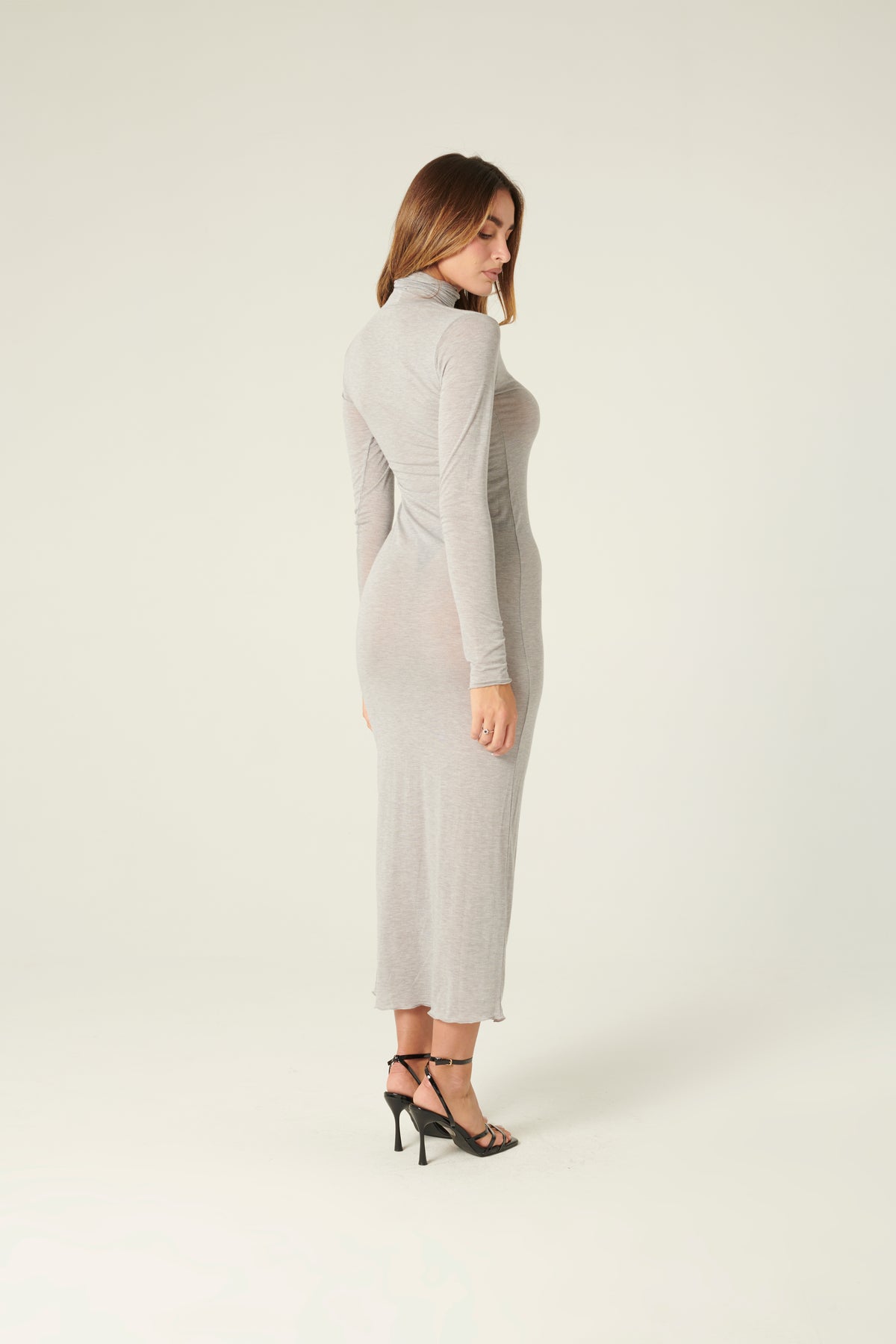 Abito Weslie misto cashmere grigio - dettaglio laterale