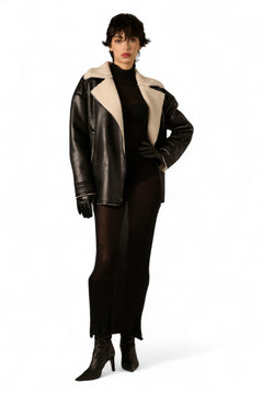 Abito Weslie nero collo alto - dettaglio styling completo