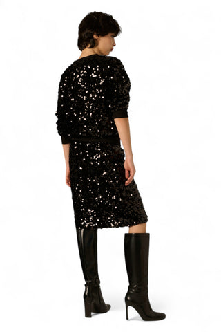 Gonna Willa longuette con pailettes all over