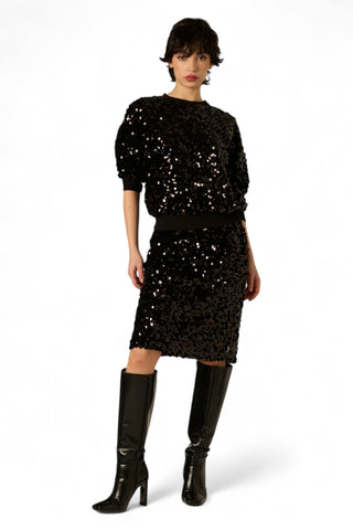 Gonna Willa longuette con pailettes all over