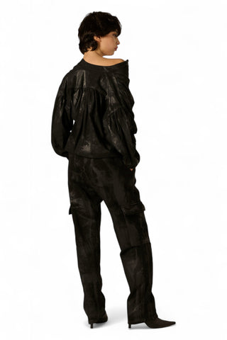 Pantaloni Willy cargo in felpa con spalmatura gommata