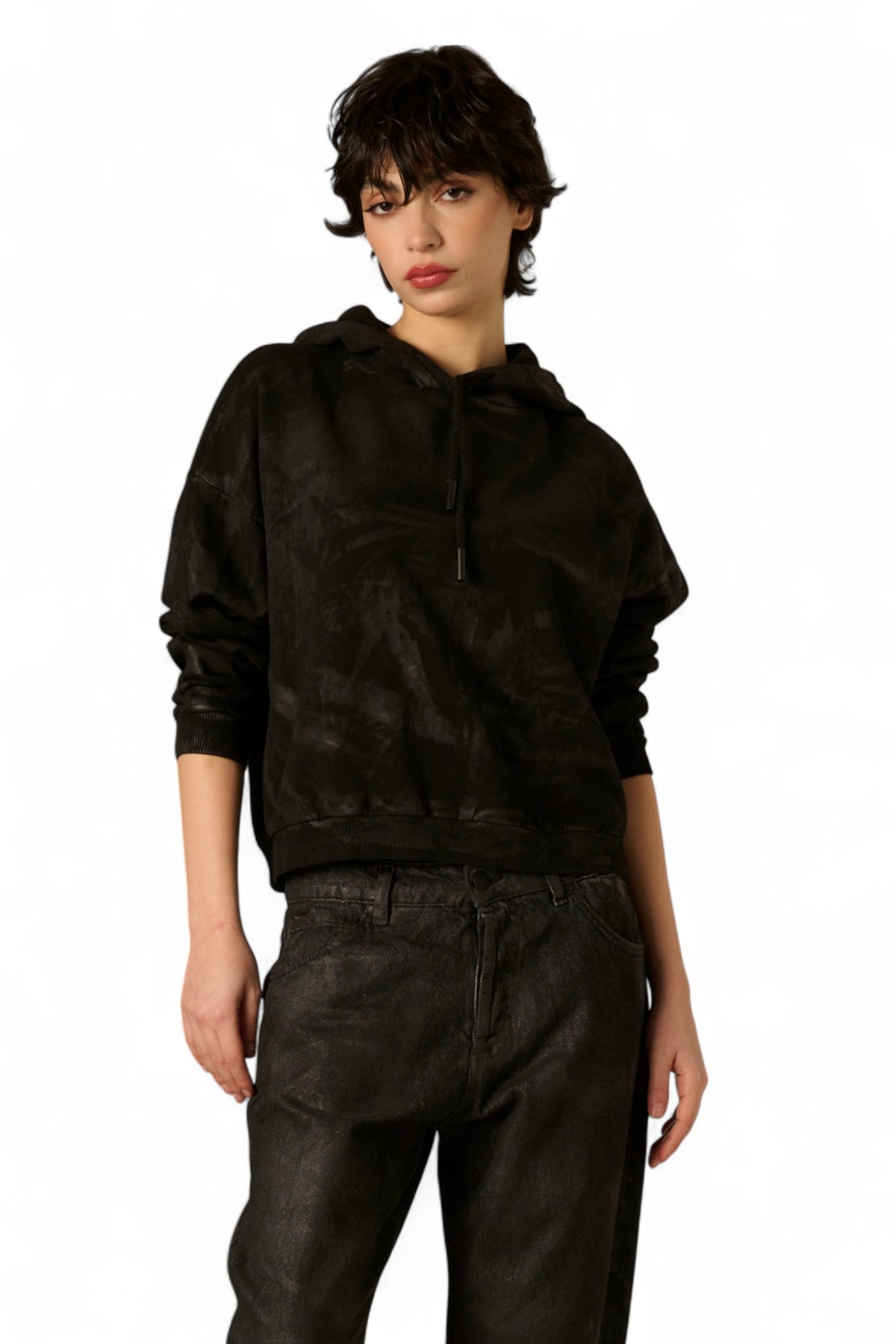 Hoodie Wylma felpa con spalmatura gommata