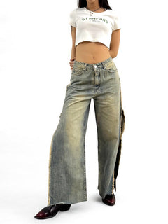 Shirt cropped YOANNA in costina con stampa university