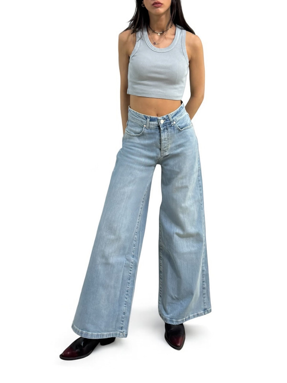 Canotta cropped YUKA.s in costina